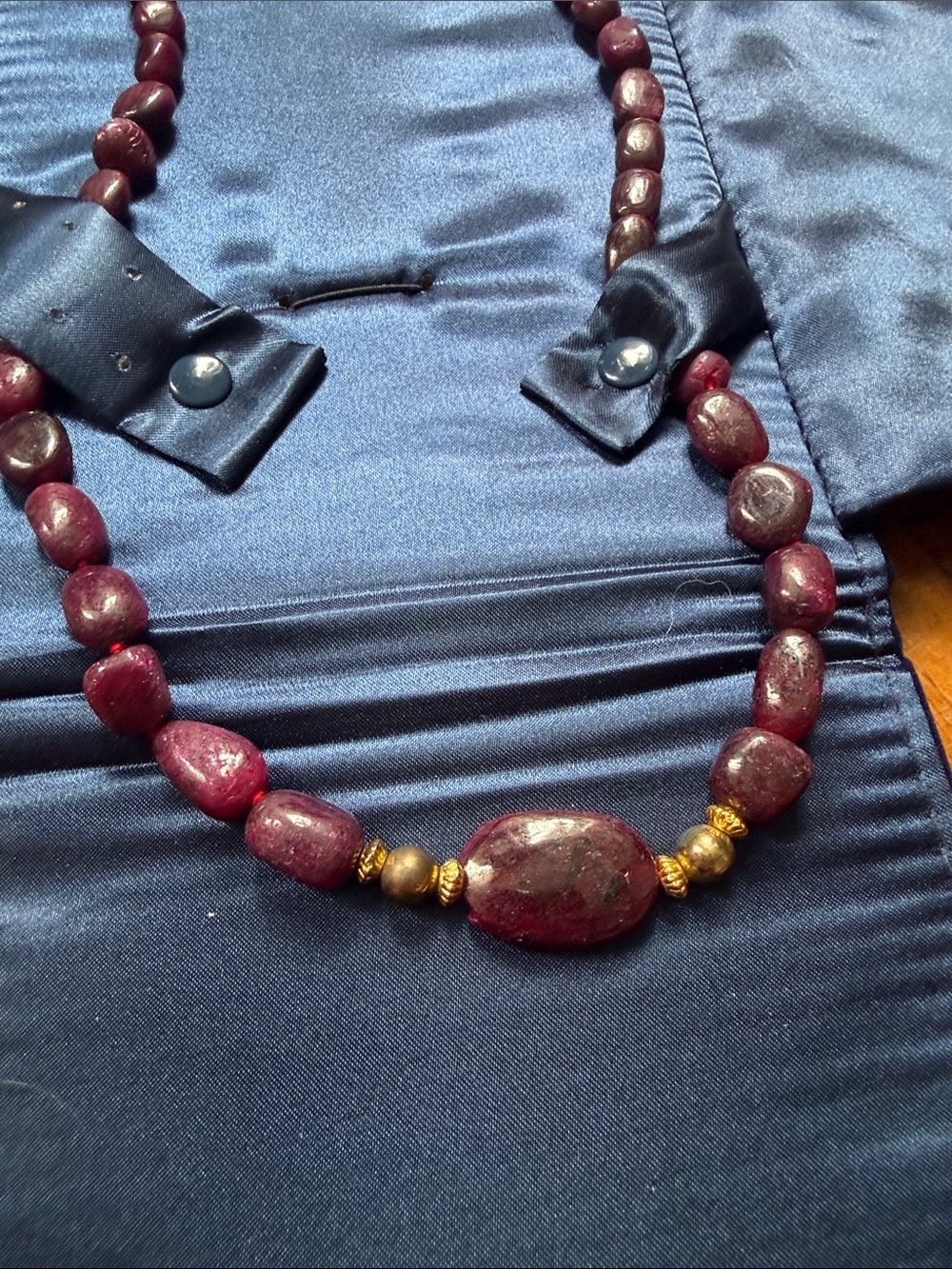 Stauer Beaded Necklace Rough Ruby Gemstone - Women’s Jewlery
